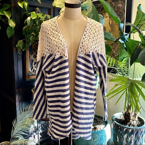 UMGEE WOMEN'S STRIPED KIMONO SWEATER - Picture 4 of 16